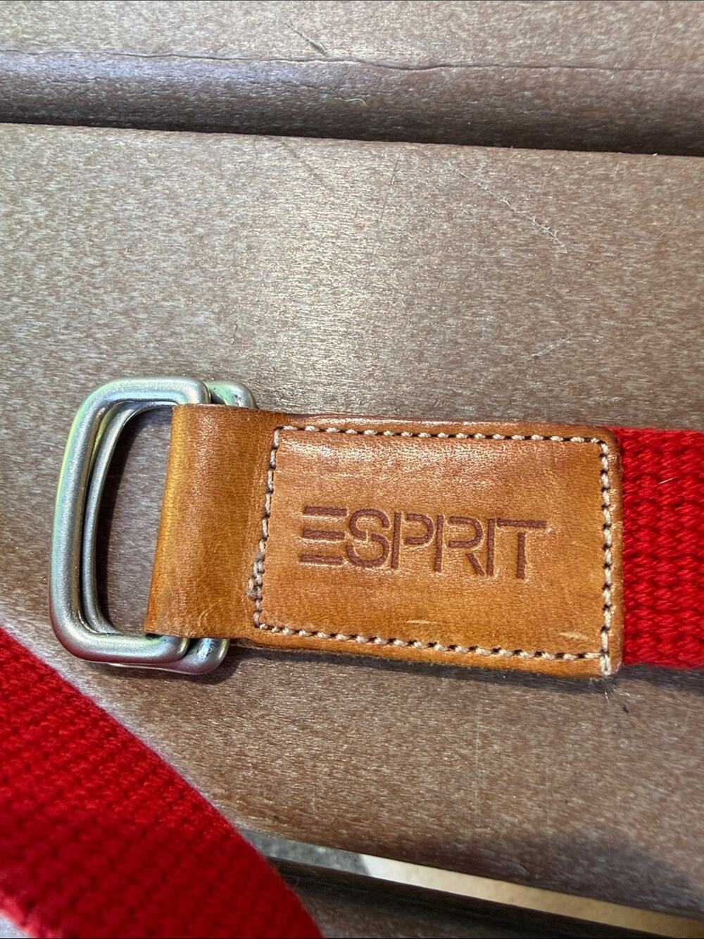 Vintage Espirit Canvas Web Belt 90s Red